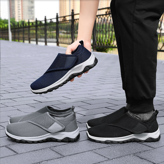 🔥 30% de desconto - Calçado ortopédico com design ergonómico ⏰ Leve e respirável 👞 Suporte de arco para caminhar mais confortável.