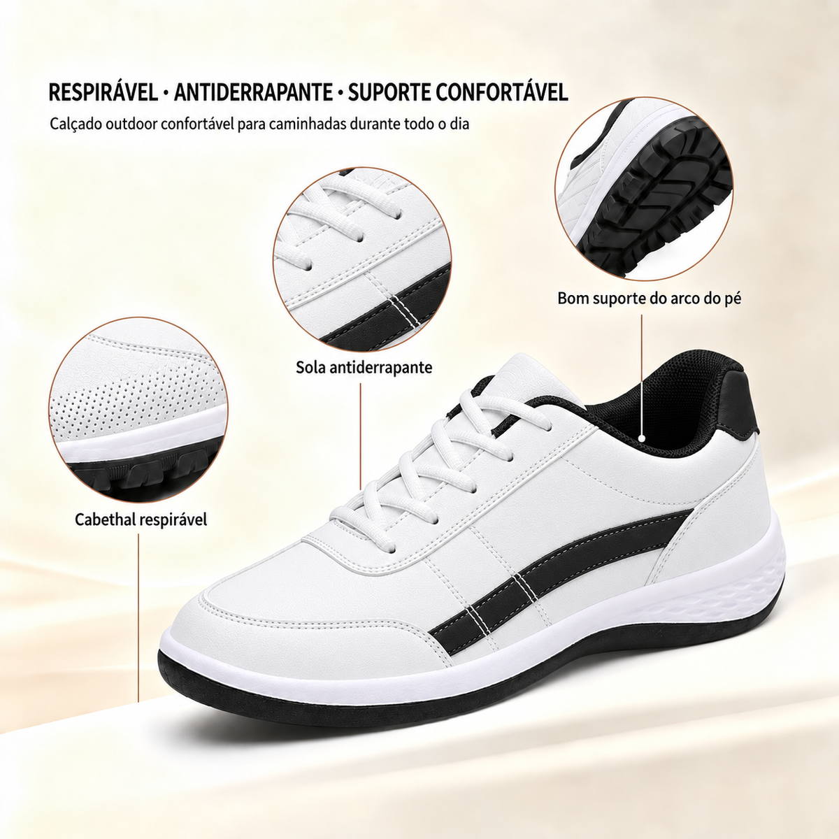 ⚡ 30% de desconto, só desta vez!! ⏰ Feito à mão em couro genuíno italiano ✅ Suporte do arco do pé — alivia as dores ✅ Amortecimento, design ergonómico, ideal para caminhadas prolongadas.