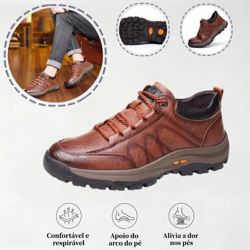 ⏰ Último dia! 30% de desconto! 👞 Sapatos de alta qualidade em pele italiana genuína 🐂 Costurados à mão, macios e confortáveis ✅ Apoio ergonómico do arco do pé, alivia as dores nos pés, caminhada confortável durante todo o dia.