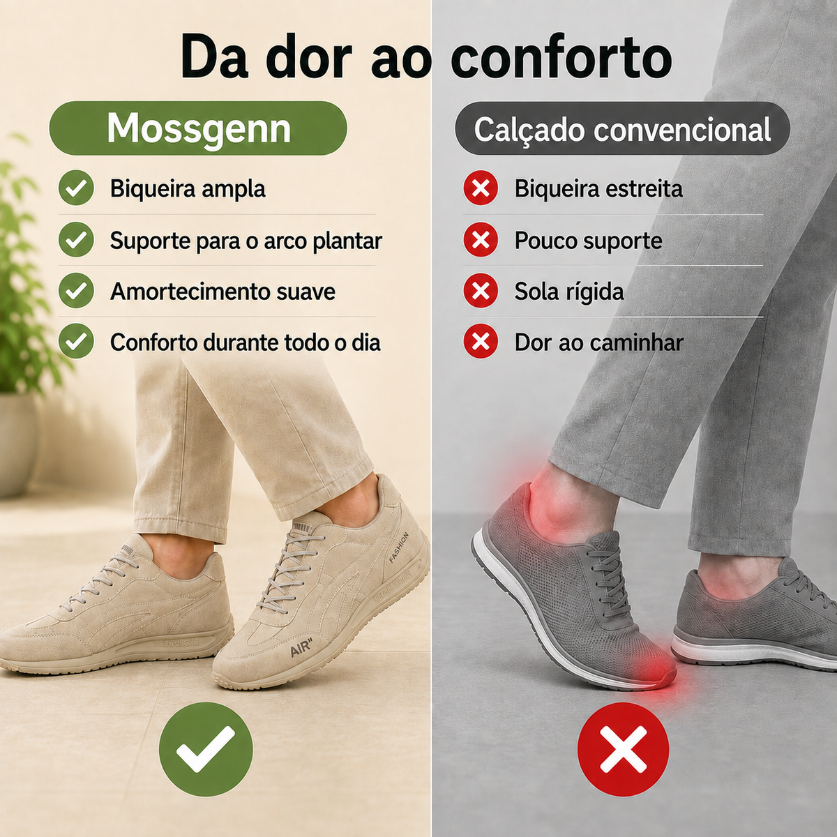 ⏰ Só hoje! 30% de desconto! ✅ Sapatos artesanais de alta qualidade em pele italiana genuína, com suporte para o arco do pé, aliviam a pressão nos pés. Design ergonómico e conforto durante todo o dia.