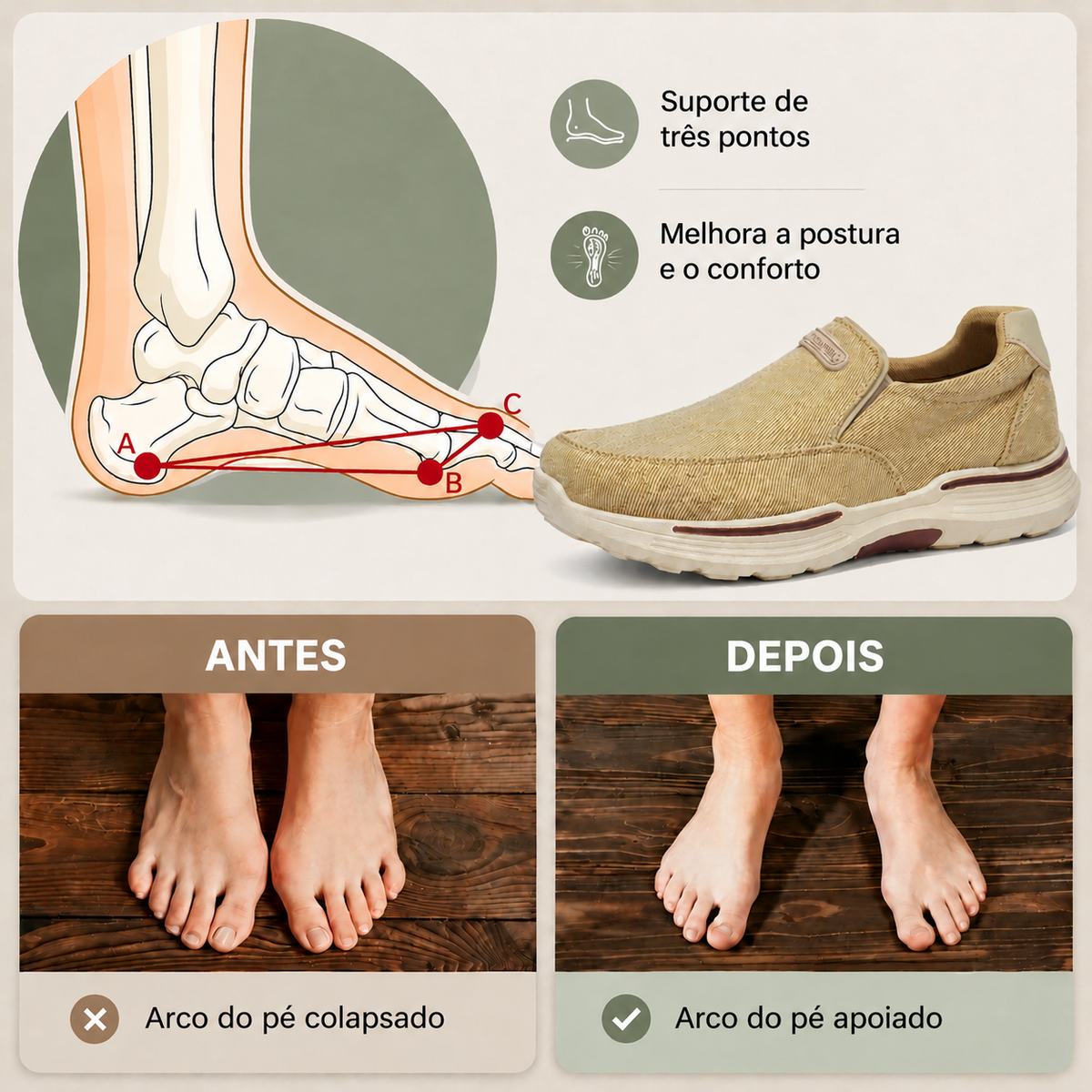 🎉 30% de desconto hoje! ⏰ Calçado confortável e de alta qualidade ✅ Concebido para caminhar com conforto, macio e confortável, com excelente suporte 🦶 Suporte do arco do pé para aliviar a dor nos pés