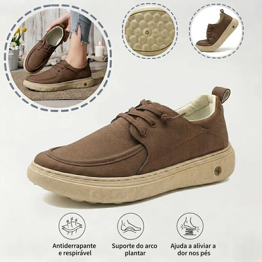 ⏰ Último dia! 30% de desconto! 👞 Sapatos de alta qualidade em pele italiana genuína 🐂 Costurados à mão, macios e confortáveis ✅ Apoio ergonómico do arco do pé, alivia as dores nos pés, caminhada confortável durante todo o dia.