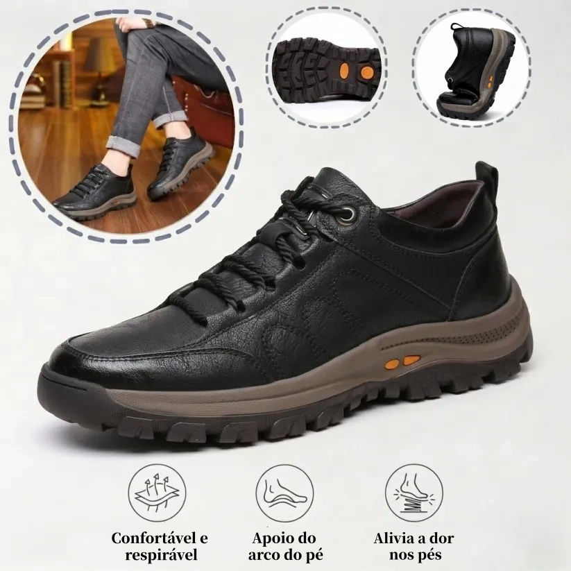 ⏰ Último dia! 30% de desconto! 👞 Sapatos de alta qualidade em pele italiana genuína 🐂 Costurados à mão, macios e confortáveis ✅ Apoio ergonómico do arco do pé, alivia as dores nos pés, caminhada confortável durante todo o dia.