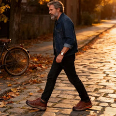 ⏰ Último dia! 30% de desconto! 👞 Sapatos de alta qualidade em pele italiana genuína 🐂 Costurados à mão, macios e confortáveis ✅ Apoio ergonómico do arco do pé, alivia as dores nos pés, caminhada confortável durante todo o dia.