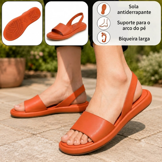 ⏰ Último dia! 30% de desconto! Não perca! ✅ Sandálias em pele italiana genuína com apoio do arco do pé: aliviam a dor nos pés e apresentam um design ergonómico.