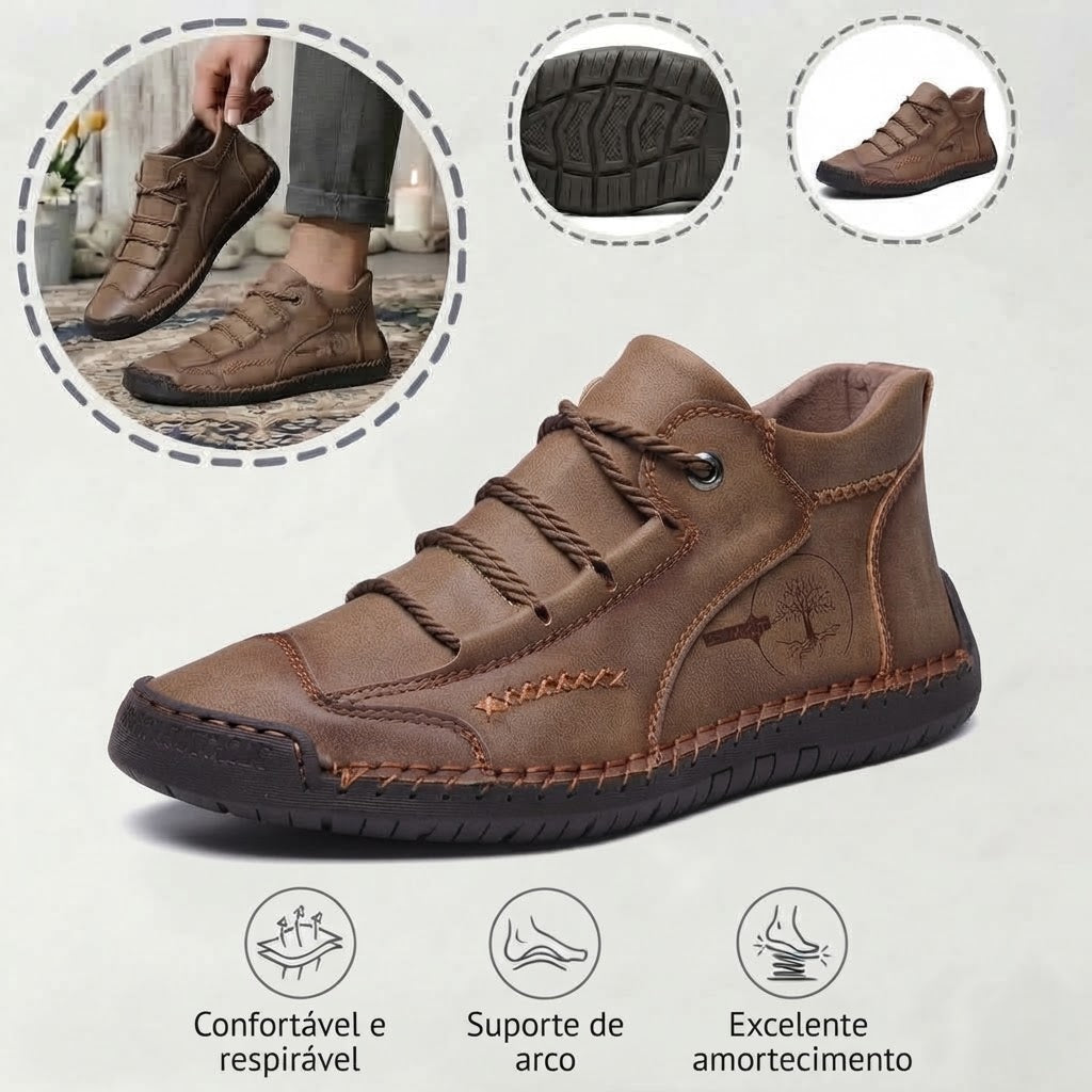 🎁 Último dia, 30% de desconto! Não perca! ⏰ Sapatos de pele genuína italianos, feitos à mão ✅ Suporte do arco plantar: alivia o desconforto ✅ Design ergonómico, para caminhar sem dores