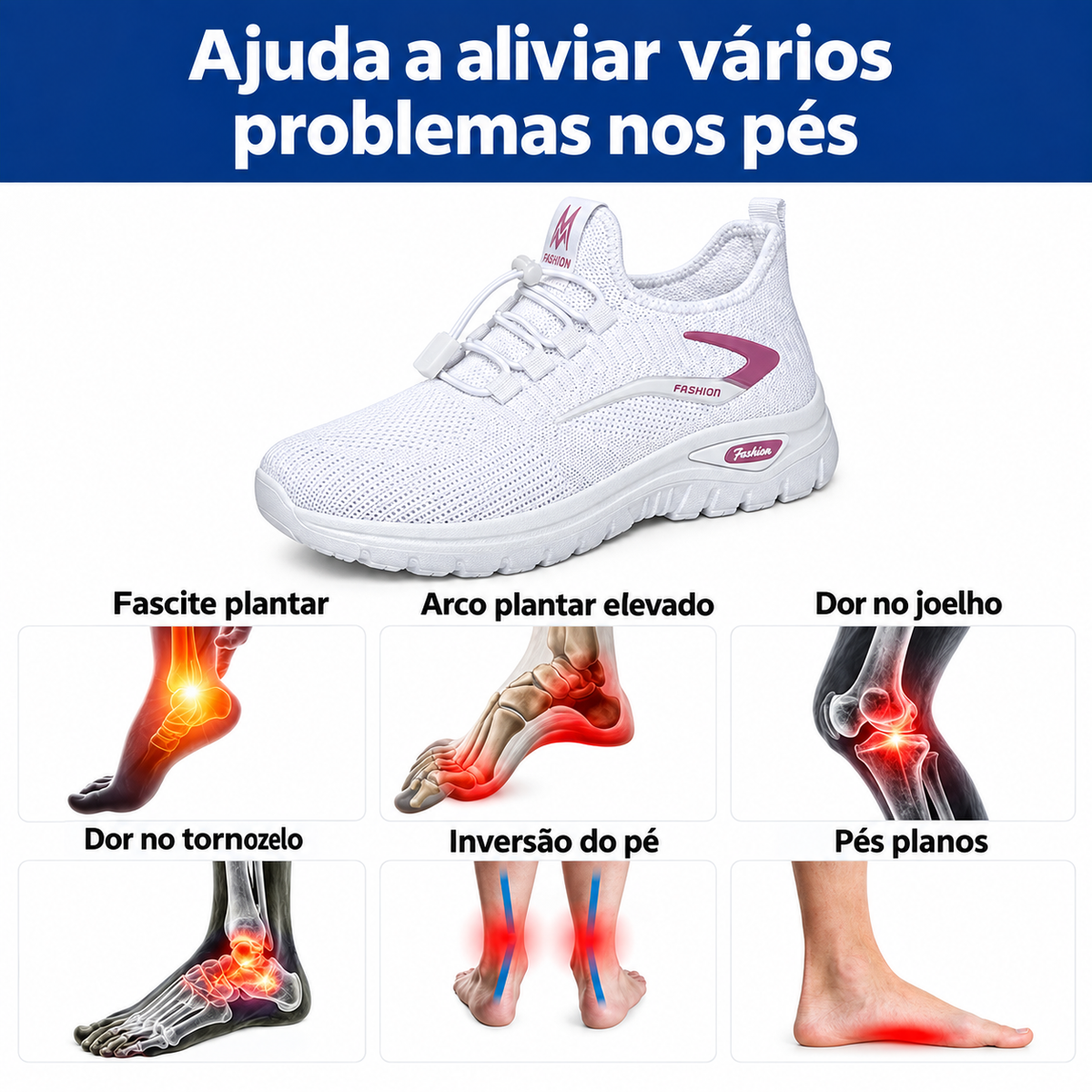 ⏰ Último dia! 30% de desconto! Não perca! Sapatos ortopédicos com design ergonómico e absorção de impacto ✅ Suporte para o arco do pé, concebidos especificamente para as mulheres europeias.