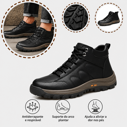 ⏰ Último dia! 30% de desconto! 👞 Sapatos em pele genuína italiana, cosidos à mão 🐂 Sola antiderrapante ✅ Suporte do arco do pé, alívio das dores nos pés, design ergonómico, conforto ao caminhar durante todo o dia.