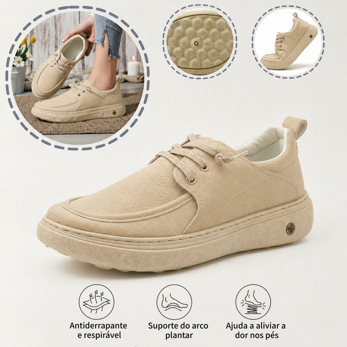 ⏰ Último dia! 30% de desconto! 👞 Sapatos de alta qualidade em pele italiana genuína 🐂 Costurados à mão, macios e confortáveis ✅ Apoio ergonómico do arco do pé, alivia as dores nos pés, caminhada confortável durante todo o dia.