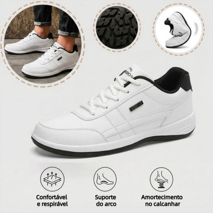⏰ Último dia! 30% de desconto! 👞 Sapatos de alta qualidade em pele italiana genuína 🐂 Costurados à mão, macios e confortáveis ✅ Apoio ergonómico do arco do pé, alivia as dores nos pés, caminhada confortável durante todo o dia.