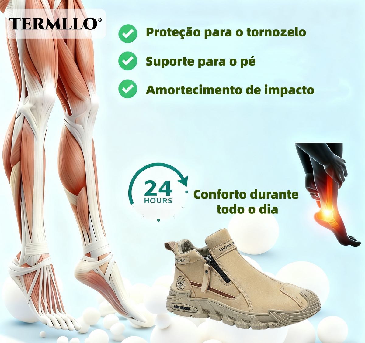 🎉30% de desconto hoje! Sapato ortopédico masculino confortável 🐂 Feito de couro genuíno de vaca australiana 👞 Alivia a dor nos pés - Suporte para arco ✅ Adequado para caminhadas durante todo o dia