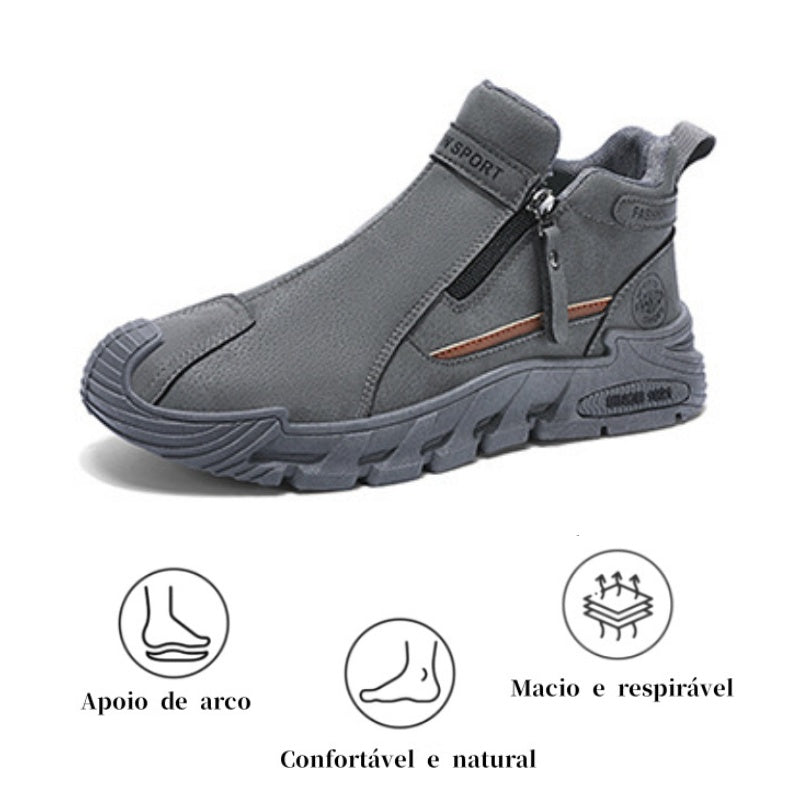 🎉30% de desconto hoje! Sapato ortopédico masculino confortável 🐂 Feito de couro genuíno de vaca australiana 👞 Alivia a dor nos pés - Suporte para arco ✅ Adequado para caminhadas durante todo o dia