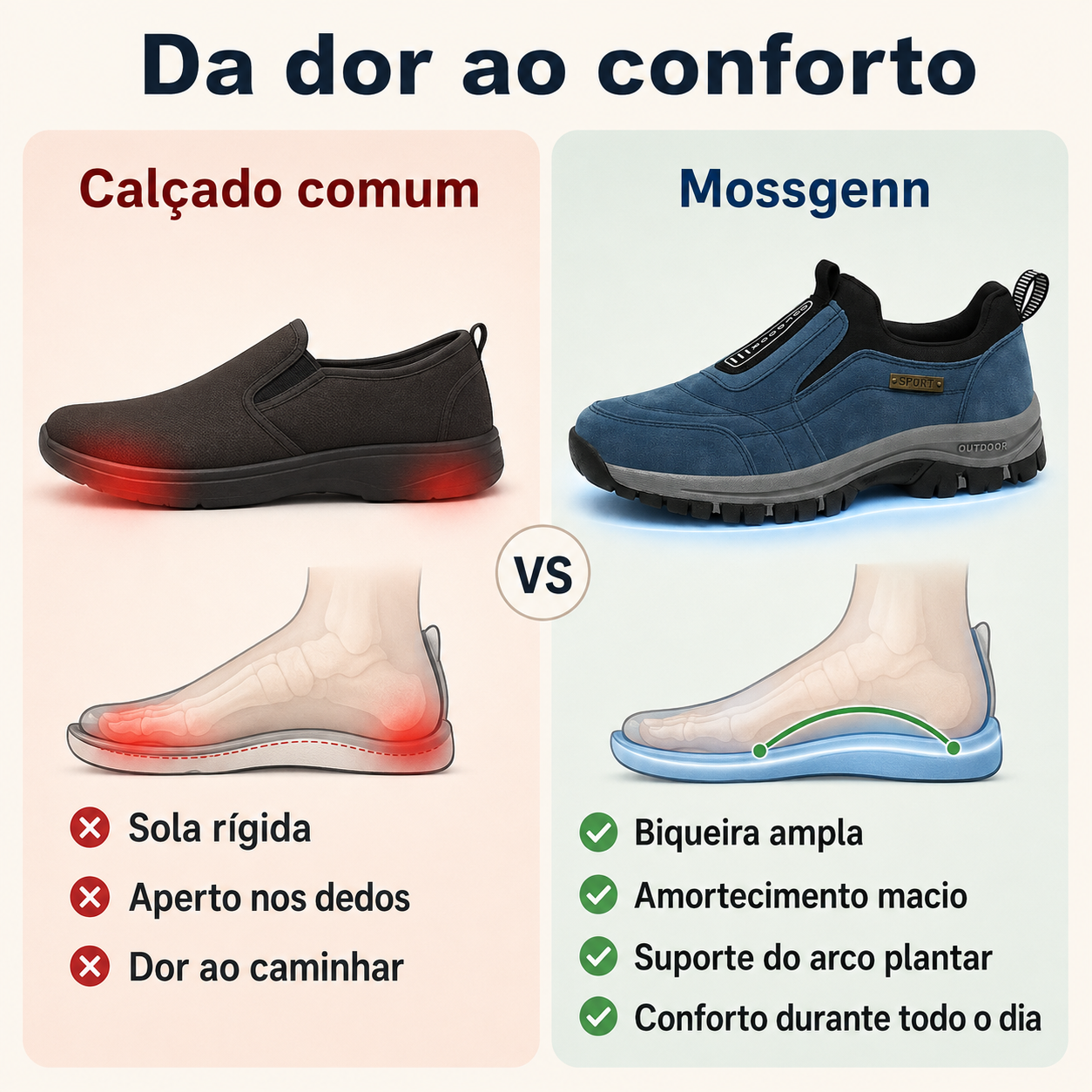 ⚡ 30% de desconto, só desta vez! 👞 Calçado de camurça de alta qualidade ✅ Concebido para caminhar com conforto, suave e confortável, com amortecimento 🦶 Suporte do arco do pé, alivia as dores nos pés