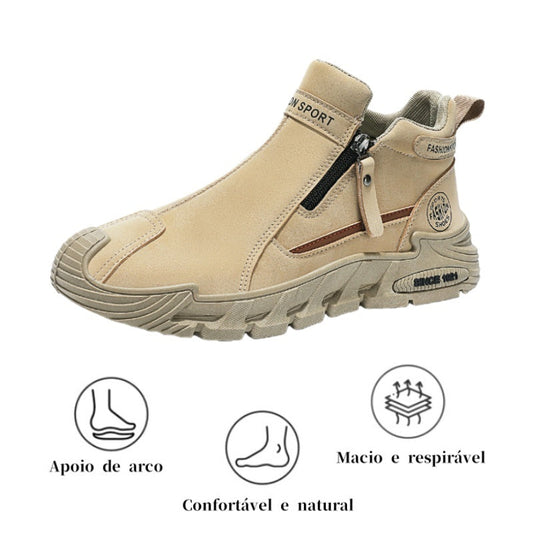🎉30% de desconto hoje! Sapato ortopédico masculino confortável 🐂 Feito de couro genuíno de vaca australiana 👞 Alivia a dor nos pés - Suporte para arco ✅ Adequado para caminhadas durante todo o dia