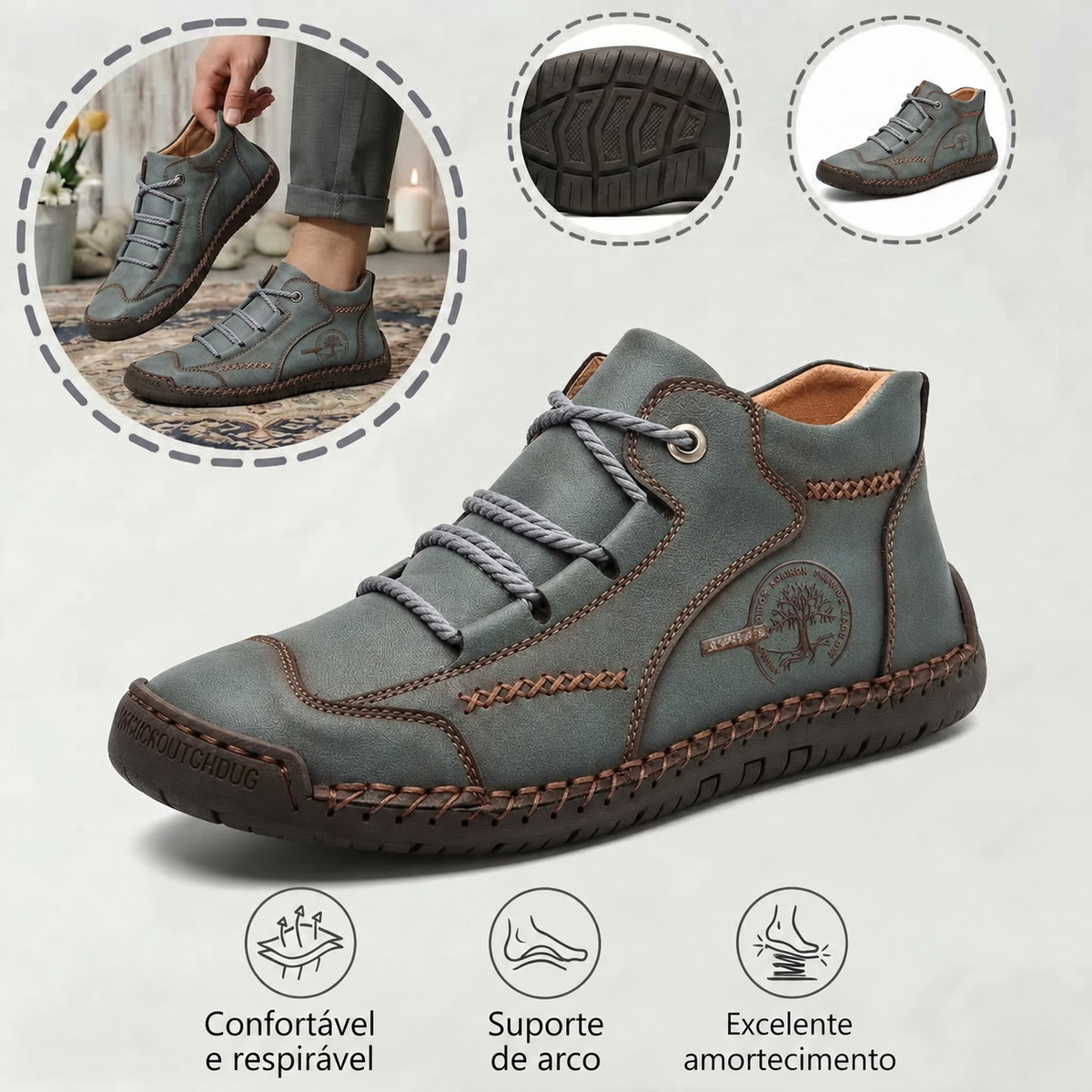 🎁 Último dia, 30% de desconto! Não perca! ⏰ Sapatos de pele genuína italianos, feitos à mão ✅ Suporte do arco plantar: alivia o desconforto ✅ Design ergonómico, para caminhar sem dores
