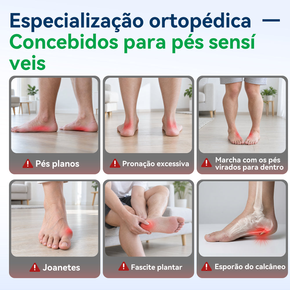 ⏰ 30% de desconto hoje – Não perca! 🔥 Calçado ortopédico de alta qualidade com design ergonómico e excelente suporte 🦶 Apoio do arco do pé – ajuda a aliviar as dores nos pés.