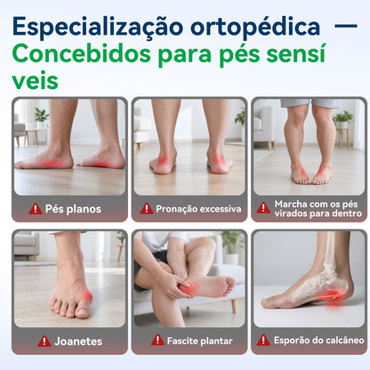 ⏰ 30% de desconto hoje – Não perca! 🔥 Calçado ortopédico de alta qualidade com design ergonómico e excelente suporte 🦶 Apoio do arco do pé – ajuda a aliviar as dores nos pés.