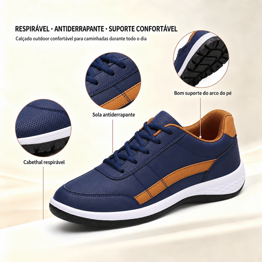 ⚡ 30% de desconto, só desta vez!! ⏰ Feito à mão em couro genuíno italiano ✅ Suporte do arco do pé — alivia as dores ✅ Amortecimento, design ergonómico, ideal para caminhadas prolongadas.