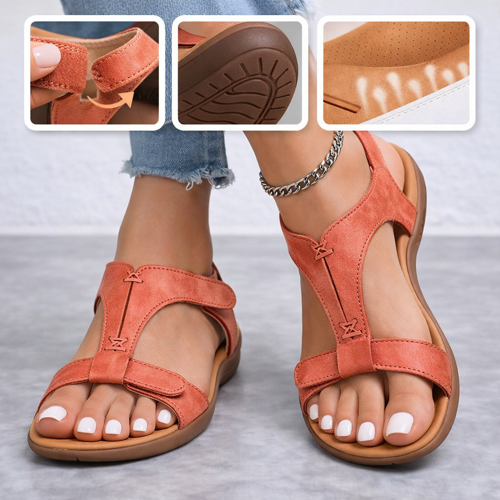 🎁Oferta por tempo limitado: 70% de desconto🔴Sandálias abertas ajustáveis🦶Elegantes e confortáveis, protegendo os seus pés✅Vários tamanhos disponíveis