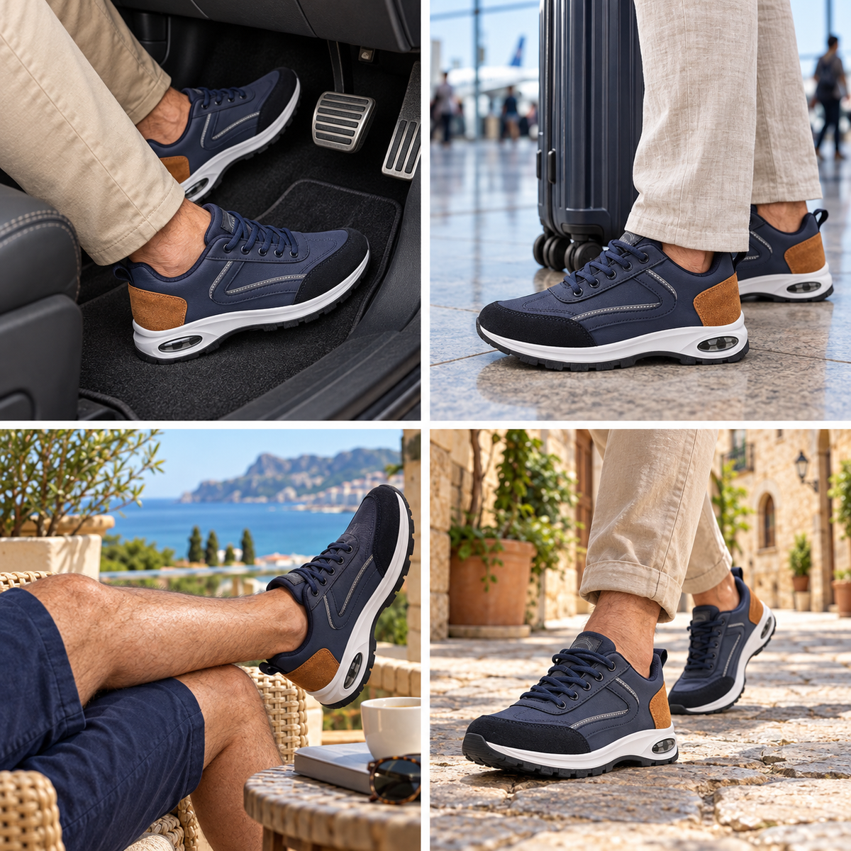 ⏰ Só hoje! 30% de desconto!✅ Calçado ortopédico italiano de alta qualidade, em pele genuína, feito à mão, com suporte do arco plantar: reduz a pressão sobre os pés, design ergonómico e caminhada confortável durante todo o dia.