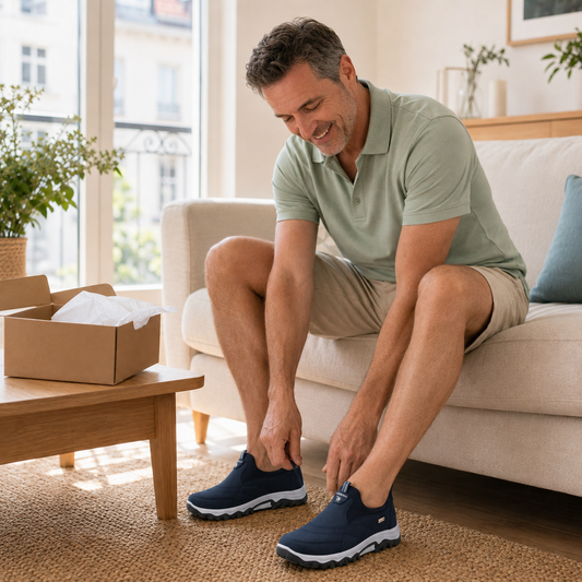 ⏰ 30% de desconto hoje – Não perca! 🔥 Calçado ortopédico de alta qualidade com design ergonómico e excelente suporte 🦶 Apoio do arco do pé – ajuda a aliviar as dores nos pés.