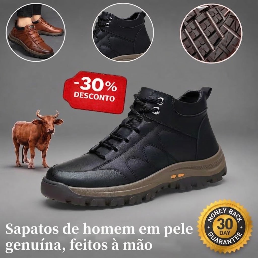 ⚡ 30% de desconto, apenas desta vez! 👞 Sapatos artesanais em couro italiano genuíno ✅ Macios e confortáveis, antiderrapantes e estáveis — aliviam a dor nos pés, para caminhar confortavelmente durante todo o dia.