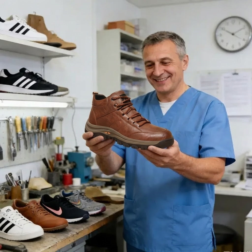 ⏰ Último dia! 30% de desconto! 👞 Sapatos de alta qualidade em pele italiana genuína 🐂 Costurados à mão, macios e confortáveis ✅ Apoio ergonómico do arco do pé, alivia as dores nos pés, caminhada confortável durante todo o dia.