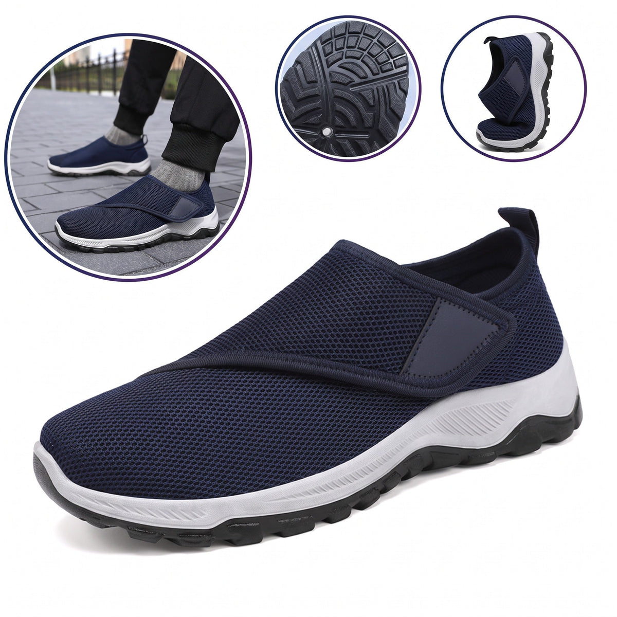 🔥 30% de desconto - Calçado ortopédico com design ergonómico ⏰ Leve e respirável 👞 Suporte de arco para caminhar mais confortável.