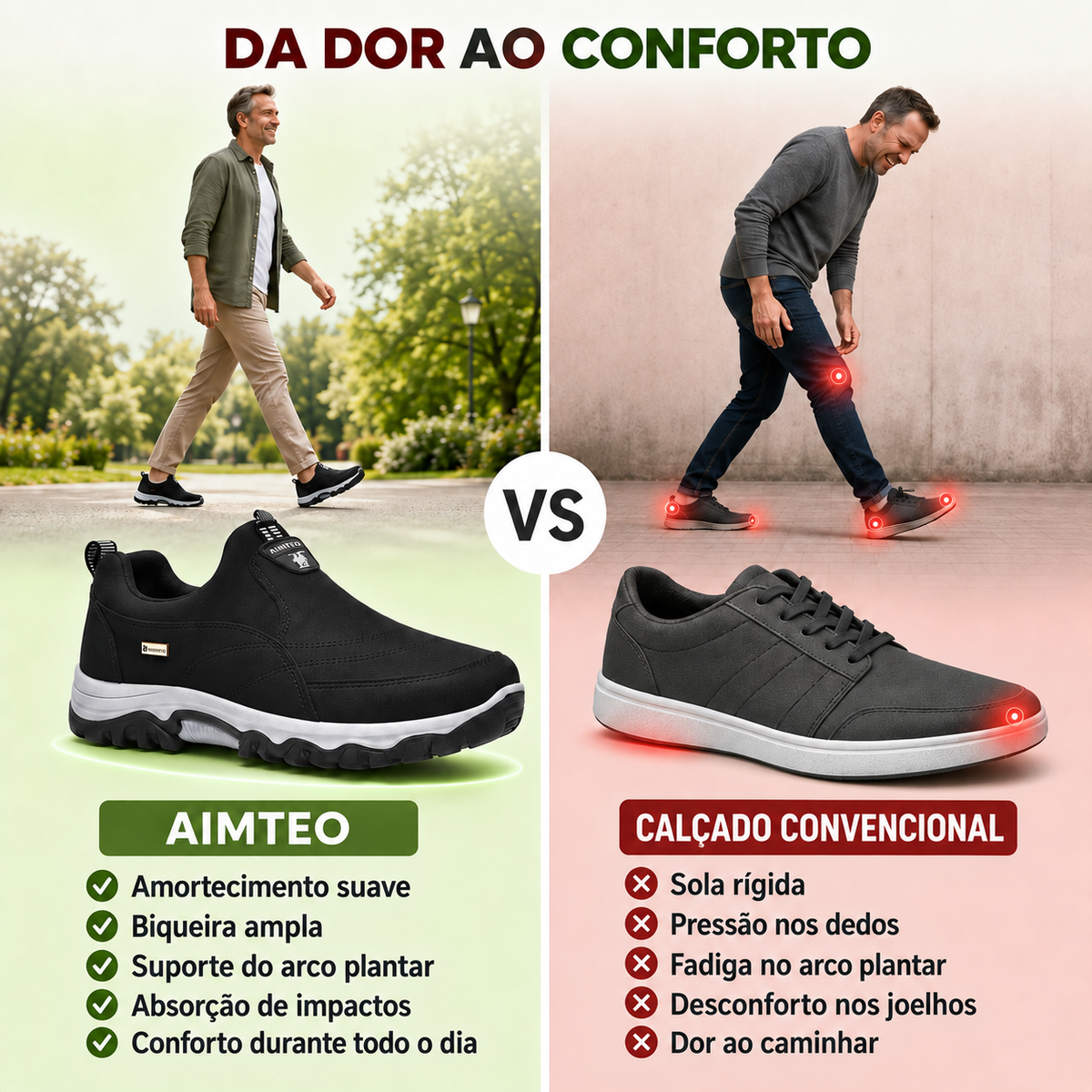 ⏰ 30% de desconto hoje – Não perca! 🔥 Calçado ortopédico de alta qualidade com design ergonómico e excelente suporte 🦶 Apoio do arco do pé – ajuda a aliviar as dores nos pés.