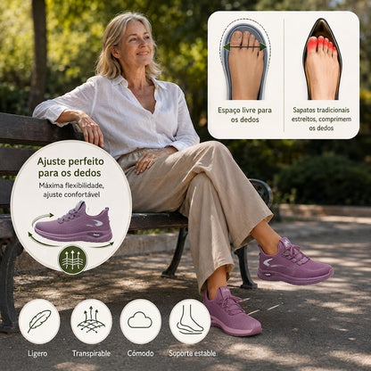 ⏰ Último dia! 30% de desconto! Não perca! Sapatos ortopédicos com design ergonómico e absorção de impacto ✅ Suporte para o arco do pé, concebidos especificamente para as mulheres europeias.