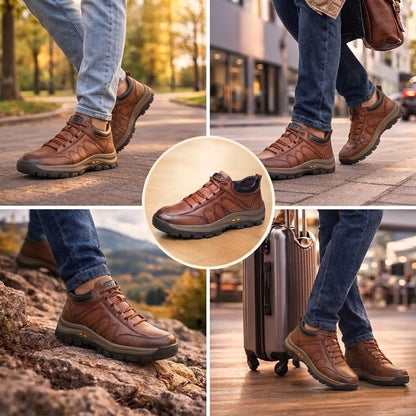 ⏰ Último dia! 30% de desconto! 👞 Sapatos de alta qualidade em pele italiana genuína 🐂 Costurados à mão, macios e confortáveis ✅ Apoio ergonómico do arco do pé, alivia as dores nos pés, caminhada confortável durante todo o dia.