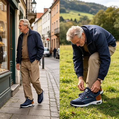 ⏰ Só hoje! 30% de desconto!✅ Calçado ortopédico italiano de alta qualidade, em pele genuína, feito à mão, com suporte do arco plantar: reduz a pressão sobre os pés, design ergonómico e caminhada confortável durante todo o dia.