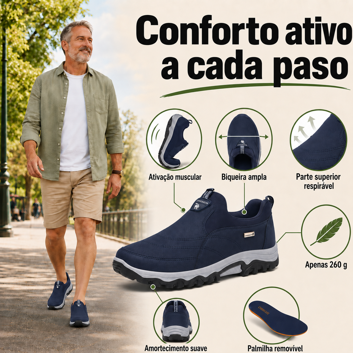 ⏰ 30% de desconto hoje – Não perca! 🔥 Calçado ortopédico de alta qualidade com design ergonómico e excelente suporte 🦶 Apoio do arco do pé – ajuda a aliviar as dores nos pés.