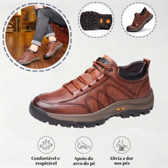 ⏰ Último dia! 30% de desconto! 👞 Sapatos de alta qualidade em pele italiana genuína 🐂 Costurados à mão, macios e confortáveis ✅ Apoio ergonómico do arco do pé, alivia as dores nos pés, caminhada confortável durante todo o dia.