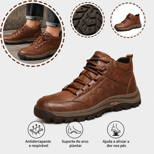 ⏰ Último dia! 30% de desconto! 👞 Sapatos de alta qualidade em pele italiana genuína 🐂 Costurados à mão, macios e confortáveis ✅ Apoio ergonómico do arco do pé, alivia as dores nos pés, caminhada confortável durante todo o dia.
