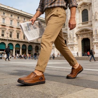 🎁 Último dia, 30% de desconto! Não perca! ⏰ Sapatos de pele genuína italianos, feitos à mão ✅ Suporte do arco plantar: alivia o desconforto ✅ Design ergonómico, para caminhar sem dores